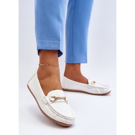Mocasines Clásicos De Mujer Con Decoración, Blanco Ainslee 6