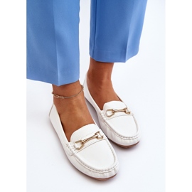 Mocasines Clásicos De Mujer Con Decoración, Blanco Ainslee 10