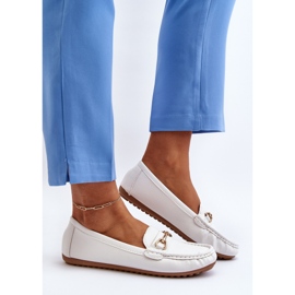 Mocasines Clásicos De Mujer Con Decoración, Blanco Ainslee 11