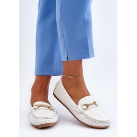 Mocasines Clásicos De Mujer Con Decoración, Blanco Ainslee 1