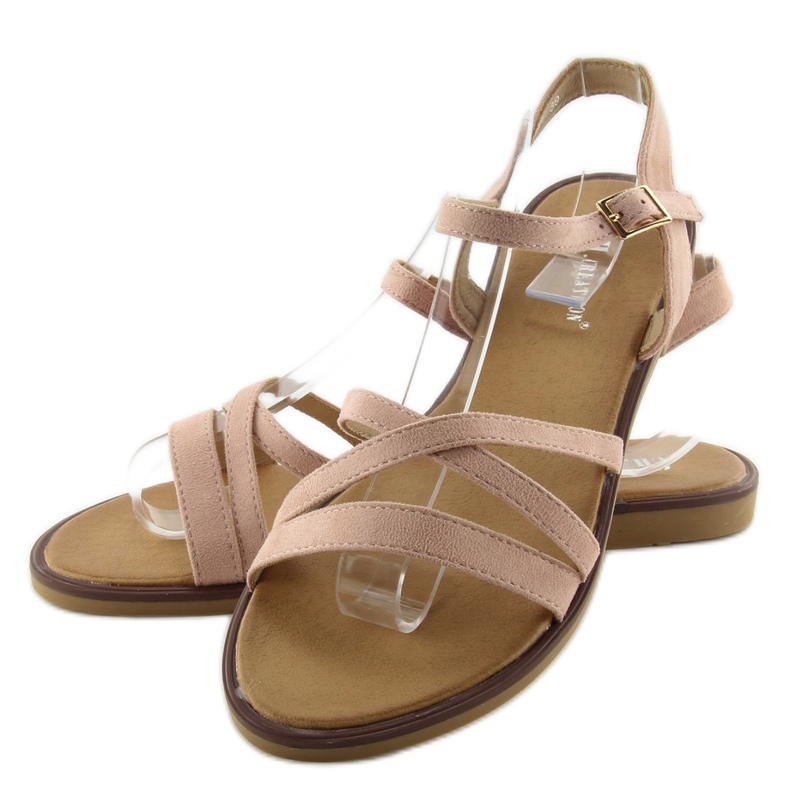 Sandalias con delicadas rayas S55 rosa 2