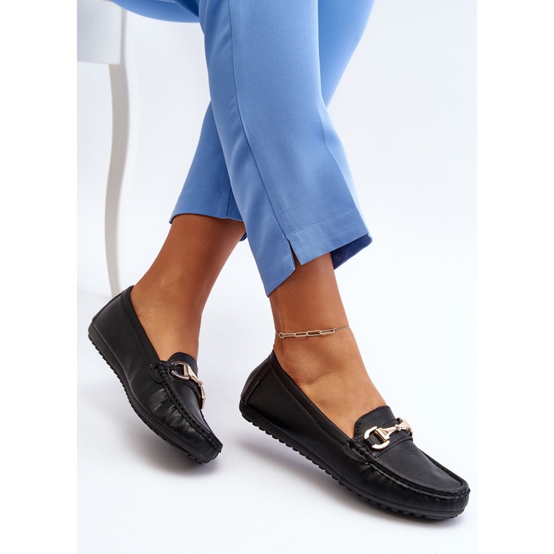 Mocasines Clásicos De Mujer En Piel Ecológica Negro Demese 1