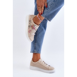 Zazoo 024/TAMARA Zapatillas Mujer Piel, Beige 5