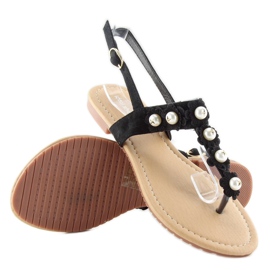 Chanclas con perlas D-6541 Negro 2