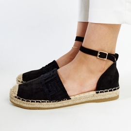 Alpargatas negras con bordado decorativo Sonja negro 3