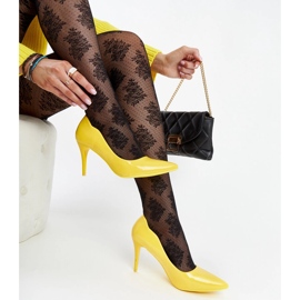 Stilettos Pauliina tacón charol amarillo 3