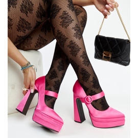 Zapatos de tacón rosa oscuro de Mikea rosado 1