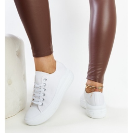 Zapatillas blancas sobre plataforma gruesa Zlata. blanco 4