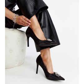 Tacones negros con lazo decorativo Natasa 1