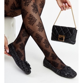 Bailarinas negras con flor decorativa de Mateja negro 1