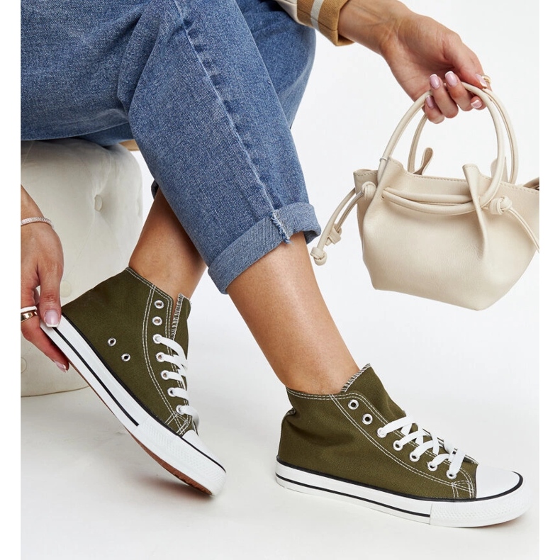 Zapatillas altas Eliska verde oscuro 1