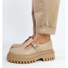Zapatos Karino piel beige oscuro 2