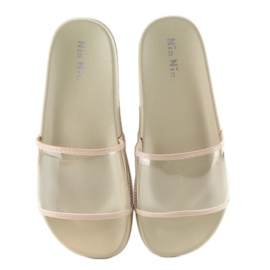 Pantuflas con raya transparente ts168-6 Beige 2