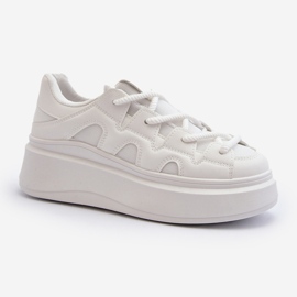 Zapatillas De Mujer Con Cordones Gruesos Vinali Blanco 2 Zapatillas De Mujer Con Cordones Gruesos Vinali Blanco 2