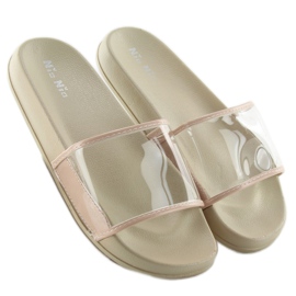 Pantuflas con raya transparente ts168-6 Beige 1