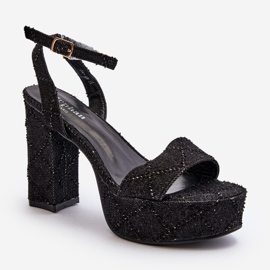 Sandalias vaqueras con tacón alto Negro Acrana 5