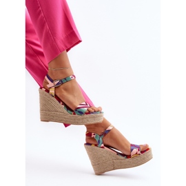 Sandalias De Cuña Estampadas De Trenzado Multicolor Anihazra 1 Sandalias De Cuña Estampadas De Trenzado Multicolor Anihazra 1