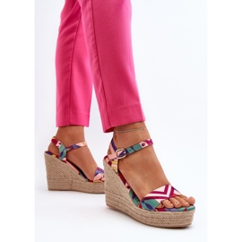 Sandalias De Cuña Estampadas De Trenzado Multicolor Anihazra 9