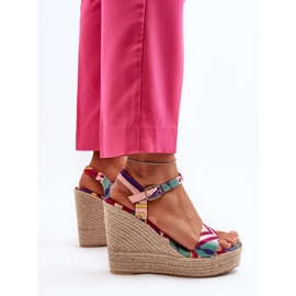 Sandalias De Cuña Estampadas De Trenzado Multicolor Anihazra 11