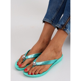 Chanclas con bola plateada 9-56 verde 3