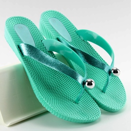 Chanclas con bola plateada 9-56 verde 1