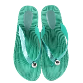 Chanclas con bola plateada 9-56 verde 2