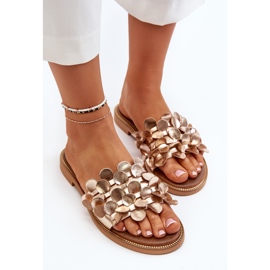 Zazoo 40381 Sandalias Planas Mujer Piel, Dorado 6