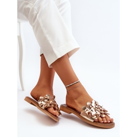 Zazoo 40381 Sandalias Planas Mujer Piel, Dorado 8