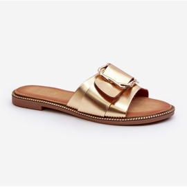 Chanclas de Mujer con Correa y Hebilla, Dorado Opahiri 2