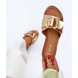 Chanclas de Mujer con Correa y Hebilla, Dorado Opahiri 1