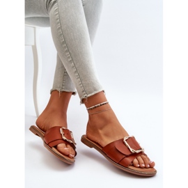 Chanclas de Mujer con Tira y Hebilla Camel Opahiri marrón 7