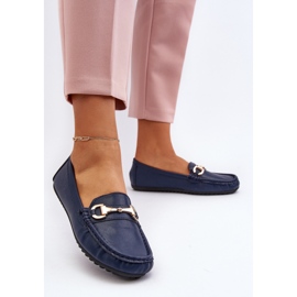Mocasines Clásicos Mujer Piel Ecológica Azul Marino Demese 3