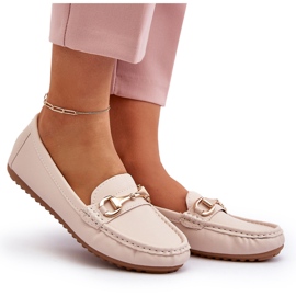Mocasines Clásicos De Mujer En Piel Ecológica Beige Demese 11