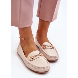 Mocasines Clásicos De Mujer En Piel Ecológica Beige Demese 7