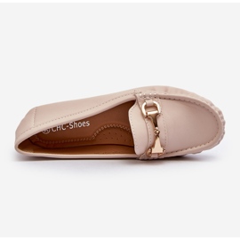 Mocasines Clásicos De Mujer En Piel Ecológica Beige Demese 8