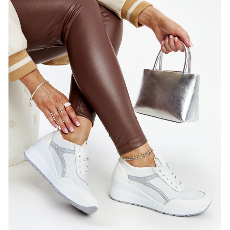 Zapatillas cuña Hermina blancas blanco 1