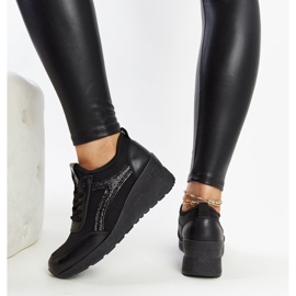 Deportivas cuña Hermina negras negro 3