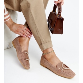 Mocasines Mebrat marrón brillante beige 1