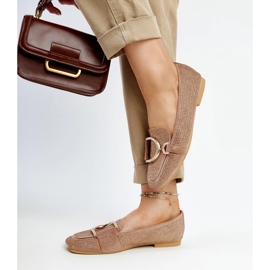 Mocasines Mebrat marrón brillante beige 2