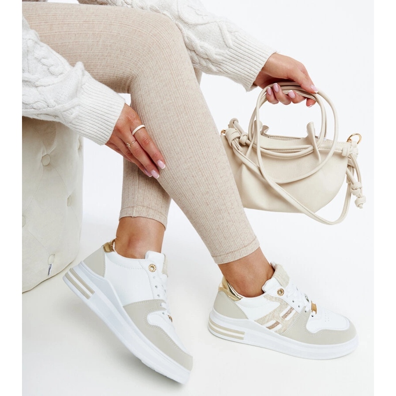 Zapatillas blancas y beige con plataforma Negisti. blanco 1