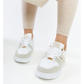 Zapatillas blancas y beige con plataforma Negisti. blanco 3