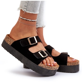 Chanclas de Mujer con Plataforma y Hebillas Negro Lolpey 9