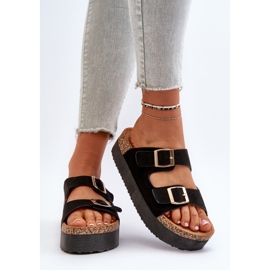 Chanclas de Mujer con Plataforma y Hebillas Negro Lolpey 7