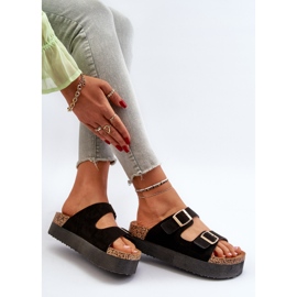 Chanclas de Mujer con Plataforma y Hebillas Negro Lolpey 8