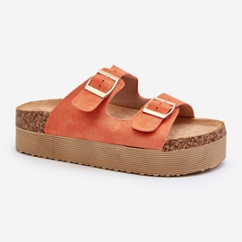 Chanclas Mujer Plataforma Hebillas Naranja Lolpey 1 Chanclas Mujer Plataforma Hebillas Naranja Lolpey 1