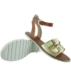 2015L-139-3W Sandalias holograma dorado 2