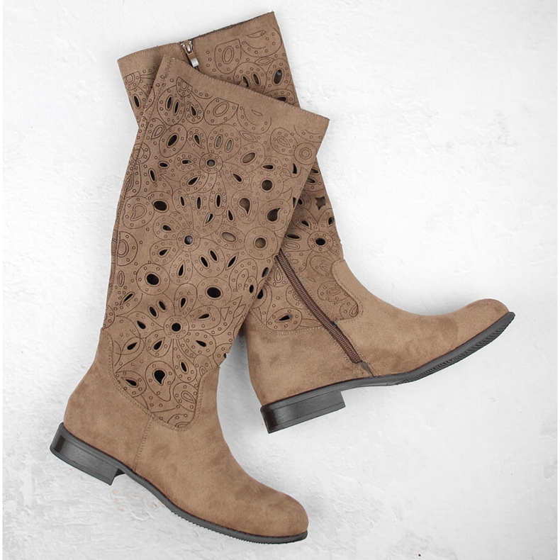 Botas de mujer marrones caladas Jezzi ASA142-50 marrón 1
