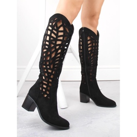 Botas de mujer caladas negras Jezzi RMR2337-6 negro 4