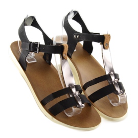 Sandalias con tira metalizada 760 negro 1