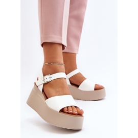 Sandalias Cuña Mujer Blanco Geferia 2 Sandalias Cuña Mujer Blanco Geferia 2